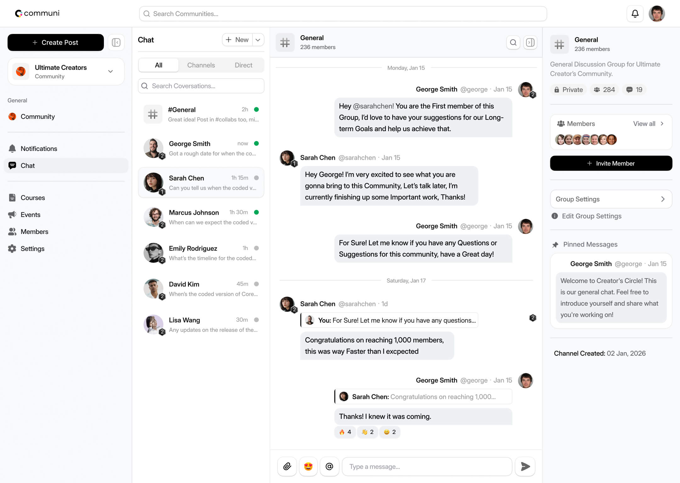 Chat screen preview